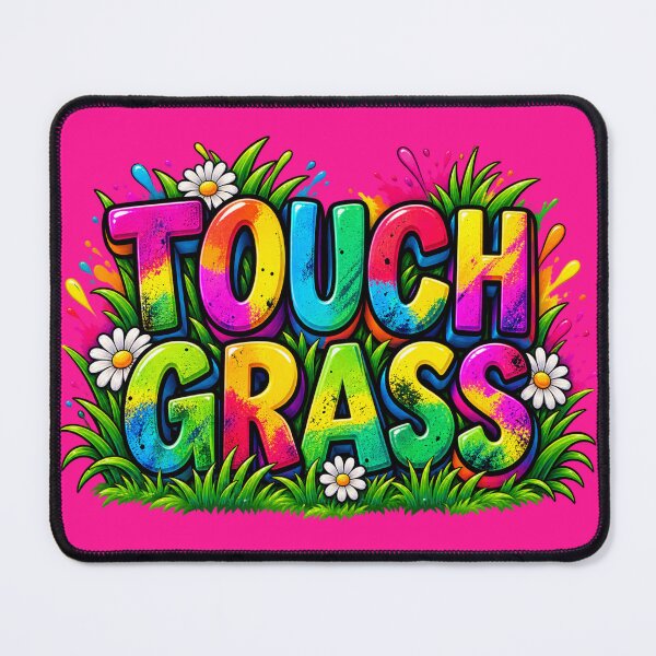 Item preview, Touch Grass Colorful 3D Typography designed and sold by Hari Arts.