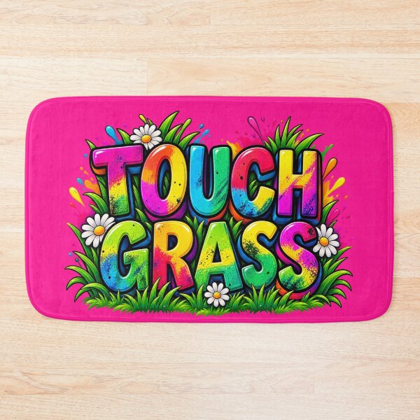 Item preview, Touch Grass Colorful 3D Typography designed and sold by Hari Arts.