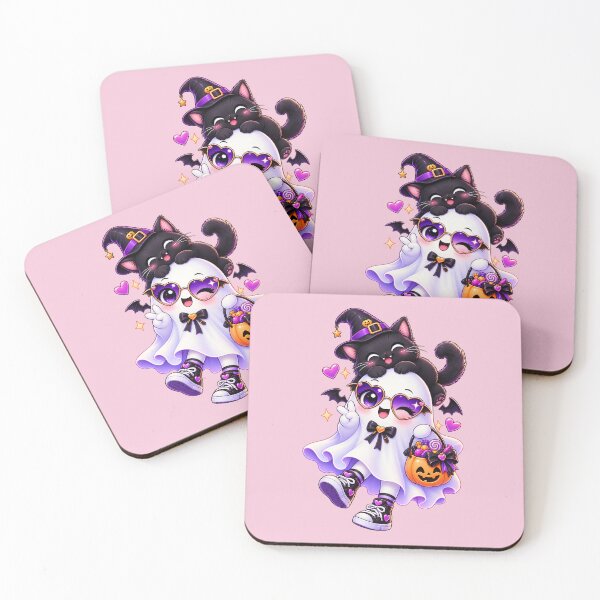 Item preview, Cute Halloween Ghost with Black Cat and Candy designed and sold by OMdesign10.