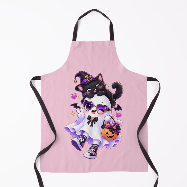 Item preview, Cute Halloween Ghost with Black Cat and Candy designed and sold by OMdesign10.