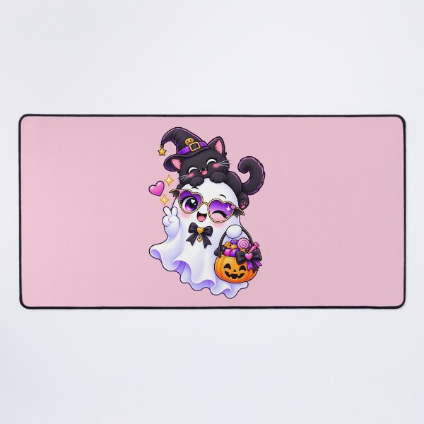 Item preview, Cute Halloween Ghost with Black Cat and Candy designed and sold by OMdesign10.