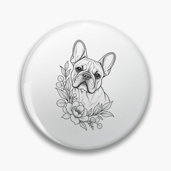 Item preview, Floral French Bulldog — Elegant Fine Line Art designed and sold by Tee Visions.