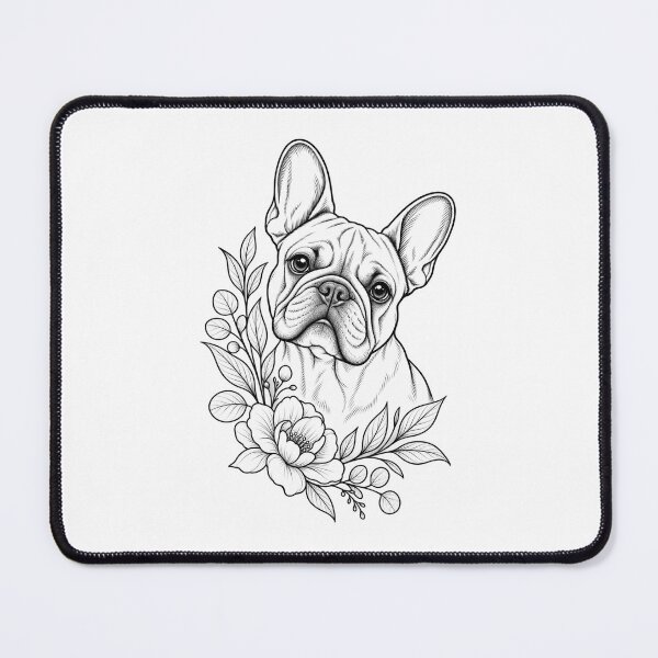 Item preview, Floral French Bulldog — Elegant Fine Line Art designed and sold by Tee Visions.