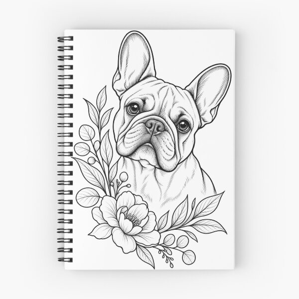 Item preview, Floral French Bulldog — Elegant Fine Line Art designed and sold by Tee Visions.
