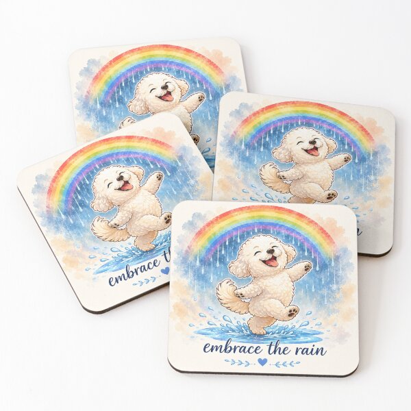 Item preview, Embrace the Rain Bichon - Inspirational Quote, Rainbow Positive Vibes designed and sold by coolt19.