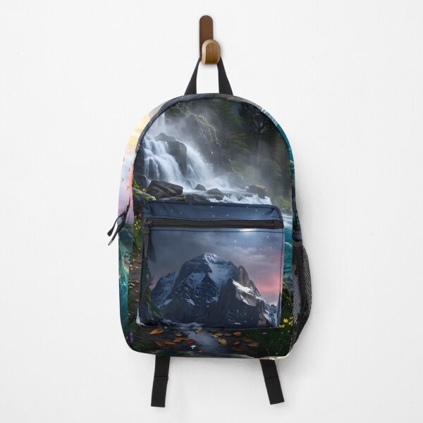 Item preview, Serene Mountain Waterfall River Landscape designed and sold by hutofdesigns.