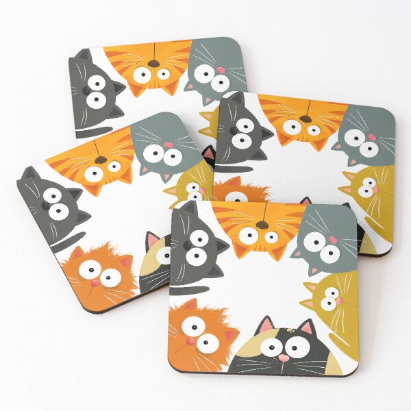 Item preview, Funny Curious Cats Looking Down Point of View Cute Cat Squad Comic Graphic designed and sold by The Upside Down.