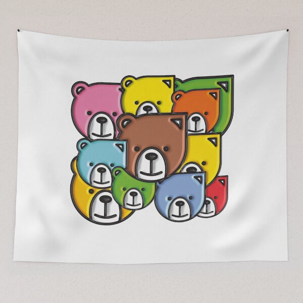 Item preview, Cute Multicolored Bears - Kawaii Drawing designed and sold by Vil1Coyote.