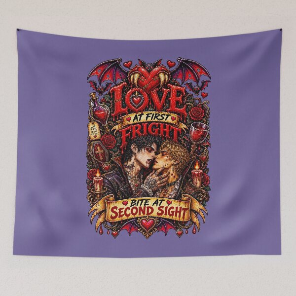Item preview, DARK LOVE ❤️ - MONSTER ROMANCE COLLETION -  VAMPIRE LOVE -  LOVE AT FIRST FRIGHT - BITE AT SECOND SIGHT - GAY PRIDE - v3 designed and sold by WheelieGdArt.