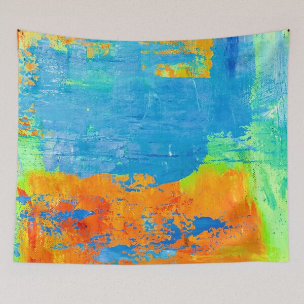 Item preview, abstract in orange and green designed and sold by Tereza Pilar  Art.