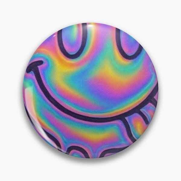 Item preview, Melting Smiley Face Dripping Holographic Psychedelic Art designed and sold by LYAN-STORE.