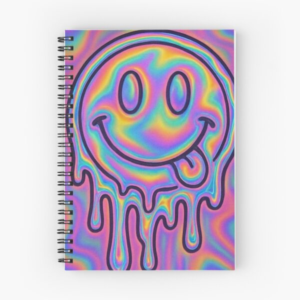 Item preview, Melting Smiley Face Dripping Holographic Psychedelic Art designed and sold by LYAN-STORE.