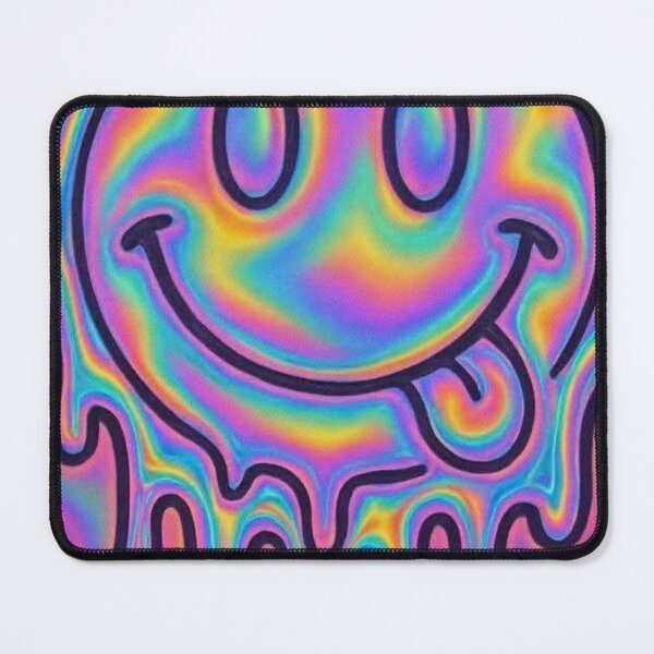 Item preview, Melting Smiley Face Dripping Holographic Psychedelic Art designed and sold by LYAN-STORE.