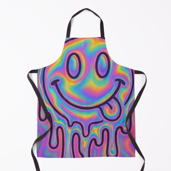 Item preview, Melting Smiley Face Dripping Holographic Psychedelic Art designed and sold by LYAN-STORE.