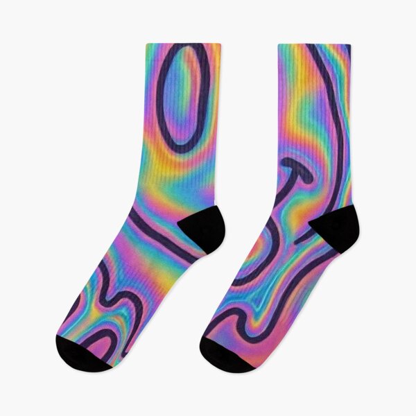 Item preview, Melting Smiley Face Dripping Holographic Psychedelic Art designed and sold by LYAN-STORE.