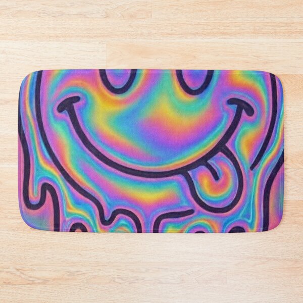 Item preview, Melting Smiley Face Dripping Holographic Psychedelic Art designed and sold by LYAN-STORE.