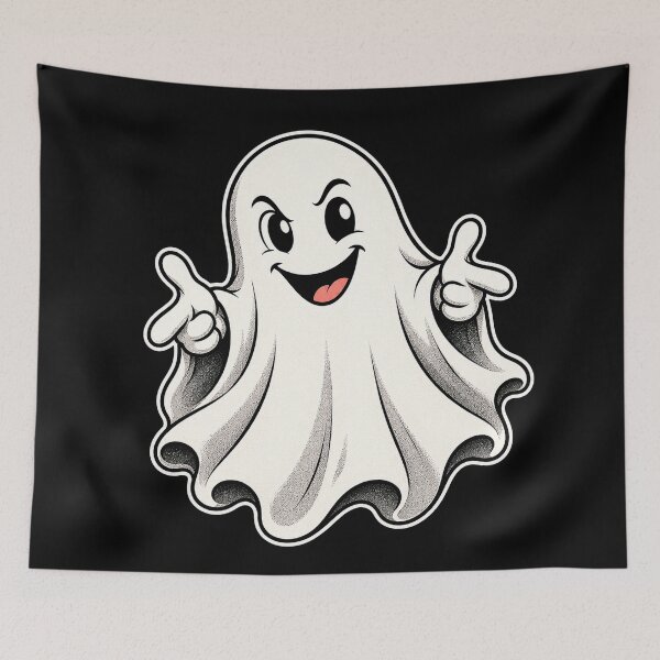 Item preview, Finger Guns Ghost – Cute Funny Halloween Ghost Art designed and sold by Stinky Lincy's Apparel Company.