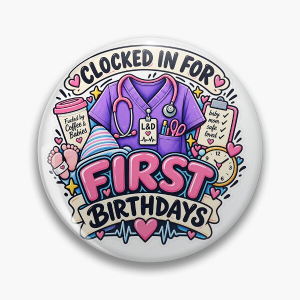 Item preview, Labor & Delivery Nurse First Birthdays designed and sold by Nurse Vibes Studio.