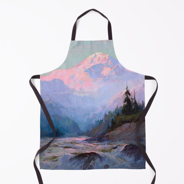 Item preview, Mount McKinley and McKinley River pink sunset landscape painting by Sydney Mortimer Laurence designed and sold by Jéanpaul Ferro.