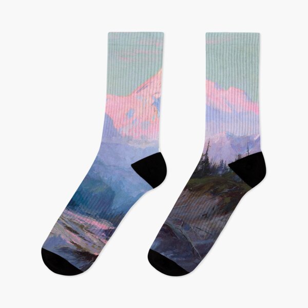 Item preview, Mount McKinley and McKinley River pink sunset landscape painting by Sydney Mortimer Laurence designed and sold by Jéanpaul  Ferro.