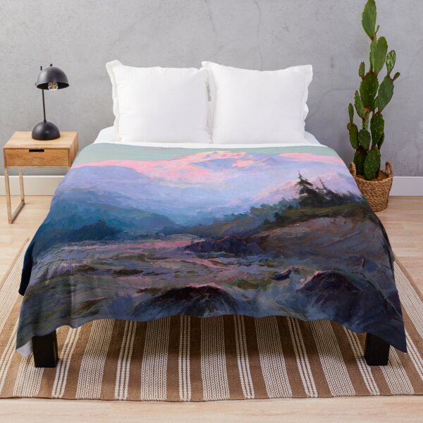 Item preview, Mount McKinley and McKinley River pink sunset landscape painting by Sydney Mortimer Laurence designed and sold by Jéanpaul Ferro.