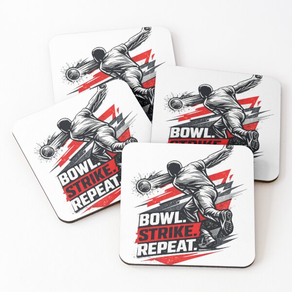 Item preview, BOWL. STRIKE. REPEAT. – Dynamic Faceless Cricket Bowler Premium Design designed and sold by mbmstores.