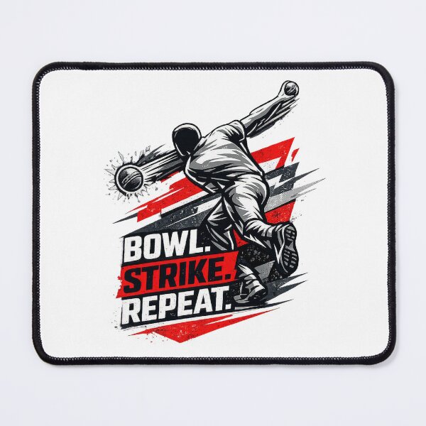 Item preview, BOWL. STRIKE. REPEAT. – Dynamic Faceless Cricket Bowler Premium Design designed and sold by mbmstores.