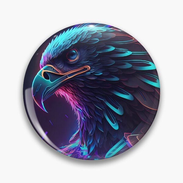 Item preview, Neon Eagle Portrait Synthwave Cyberpunk Art designed and sold by NeonRealmsStudio.