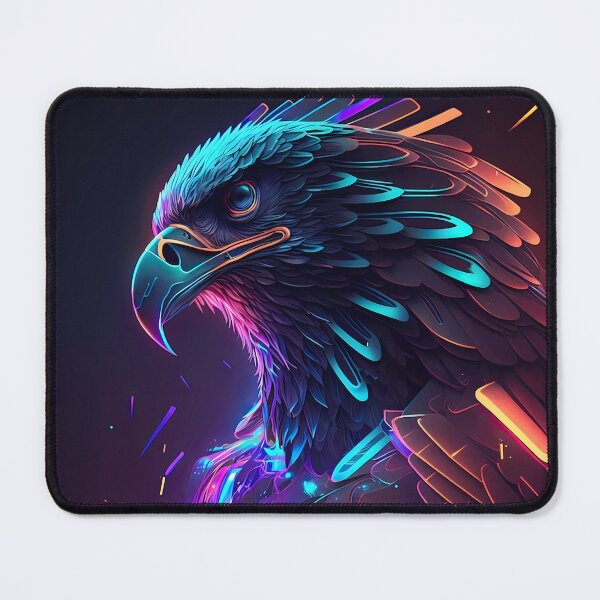 Item preview, Neon Eagle Portrait Synthwave Cyberpunk Art designed and sold by NeonRealmsStudio.