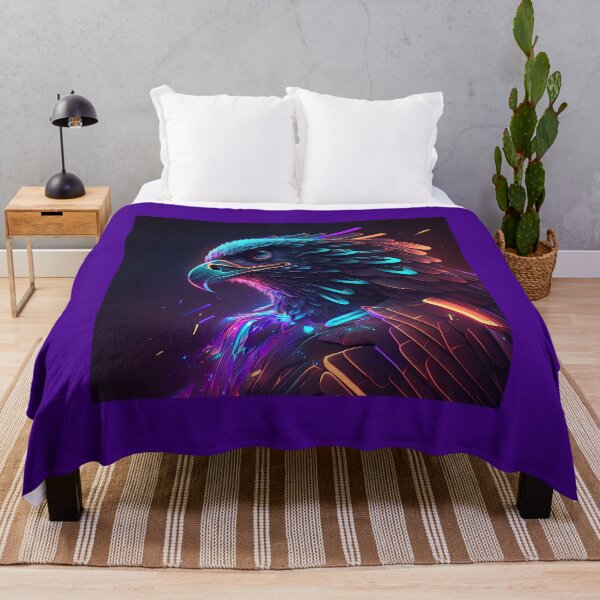 Item preview, Neon Eagle Portrait Synthwave Cyberpunk Art designed and sold by NeonRealmsStudio.