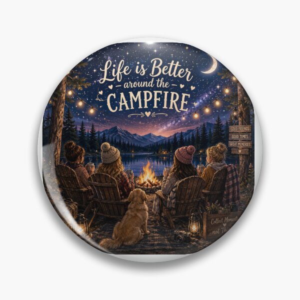 Item preview, Life Is Better Around the Campfire – Cozy Friends Camping Night designed and sold by NestDesigns01.