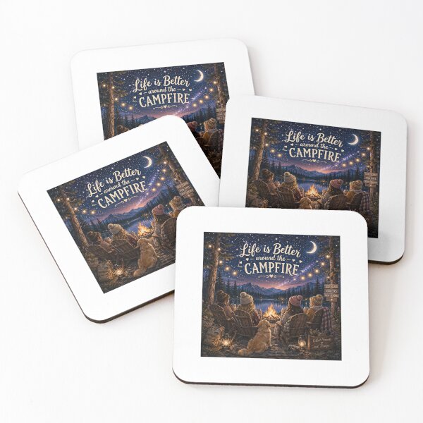 Item preview, Life Is Better Around the Campfire – Cozy Friends Camping Night designed and sold by NestDesigns01.