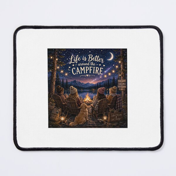 Item preview, Life Is Better Around the Campfire – Cozy Friends Camping Night designed and sold by NestDesigns01.