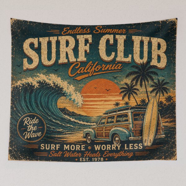 Item preview, Vintage Surf Club California – Retro Endless Summer Poster designed and sold by Lumvero.