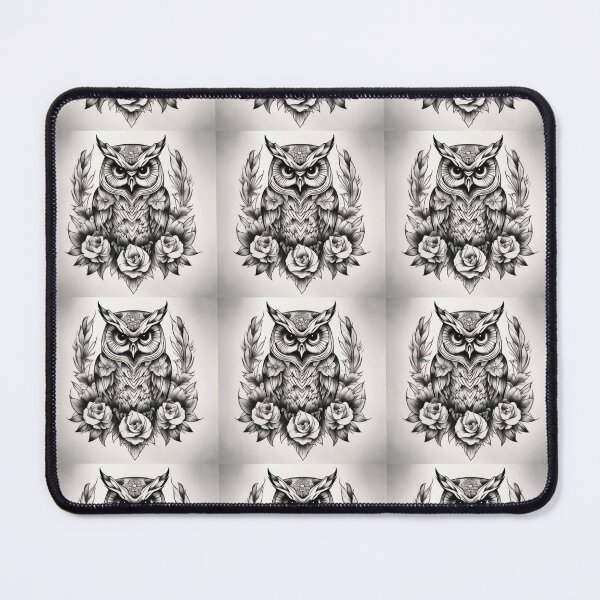 Item preview, Owl Roses Vintage Gothic Tattoo Design designed and sold by EchoWave11.