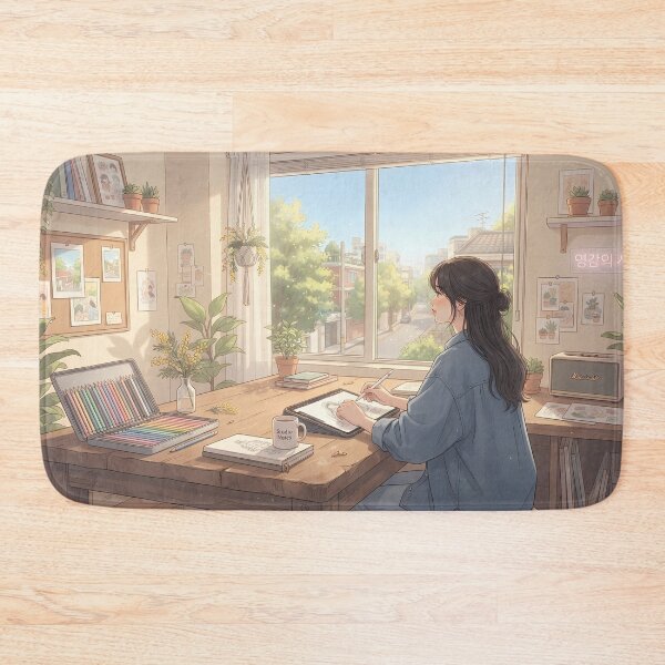 Artikelvorschau, Sunny Afternoon Illustration Studio: Gemütlicher Kreativarbeitsplatz in Seoul entworfen und verkauft von SOOstudio73.
