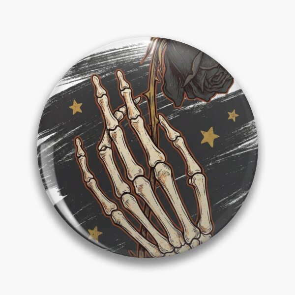 Item preview, Skeleton Hand with Black Rose – Gothic Minimalist Design designed and sold by @SHINTOSARTSTORE.