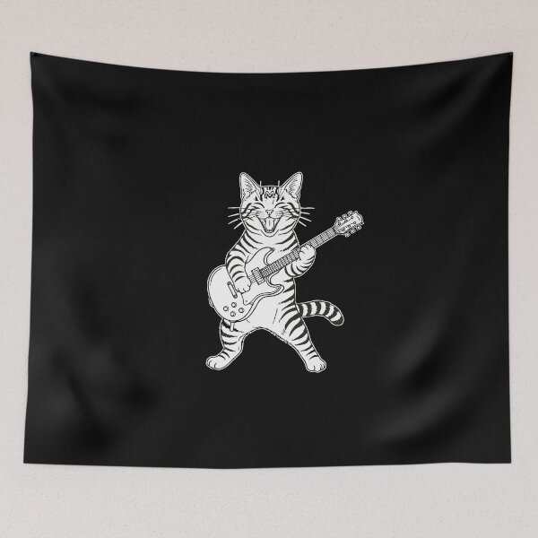Item preview, Cat Playing Electric Guitar Musician Rock And Roll Feline Lover designed and sold by PopStars1993.