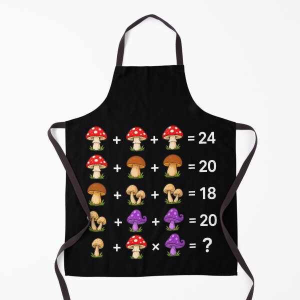 Item preview, Mushroom Math Equations Brain Teaser Puzzle on Black Shapes Mania designed and sold by Shapes-Mania.