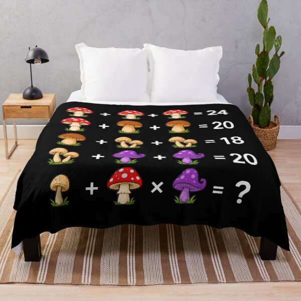 Item preview, Mushroom Math Equations Brain Teaser Puzzle on Black Shapes Mania designed and sold by Shapes-Mania.