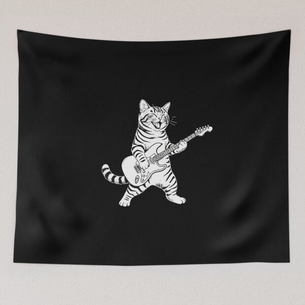 Item preview, Rock And Roll Cat Guitarist Feline Musician designed and sold by PopStars1993.