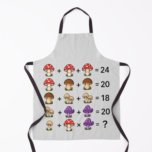 Item preview, Mushroom Math Equations Brain Teaser Puzzle on White Shapes Mania designed and sold by Shapes-Mania.