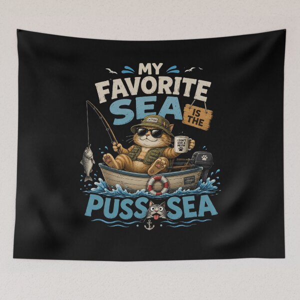 Item preview, My  Favorite Sea is The Puss-Sea designed and sold by TheEndDesign.