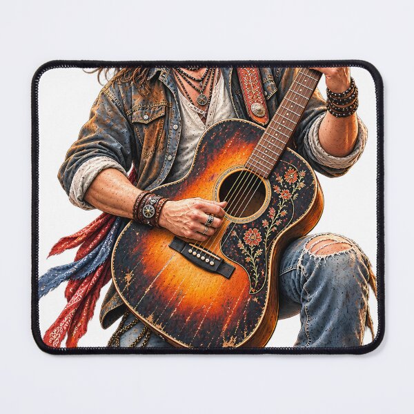 Item preview, Vintage Watercolor Guitar Musician designed and sold by ARTwy.