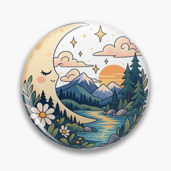 Item preview, Dreamy moonlit mountains designed and sold by ALunaCrafts.