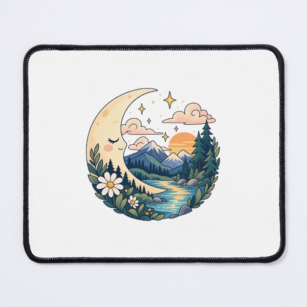 Item preview, Dreamy moonlit mountains designed and sold by ALunaCrafts.