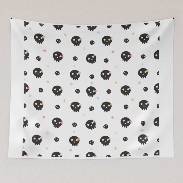 Item preview, Cute Pastel Goth Skull and Flower Seamless Halloween Pattern designed and sold by MathuraPresent.