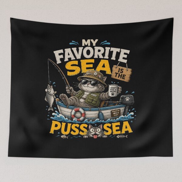Item preview, My  Favorite Sea is The Puss-Sea designed and sold by TheEndDesign.