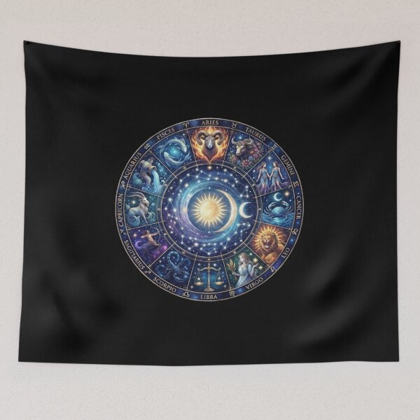 Item preview, Celestial Zodiac Wheel Astrology Horoscope Star Sign Cosmic Gift designed and sold by KTD28_SHOP.