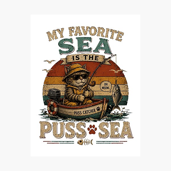 Item preview, My  Favorite Sea is The Puss-Sea designed and sold by TheEndDesign.
